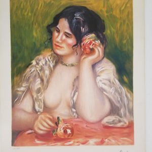 RENOIR. MUJER CON ROSAS