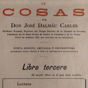 (Español) LECCIONES DE COSAS, DON JOSÉ DALMÁU CARLES